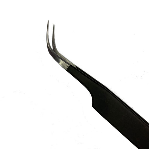 Eyelash Extension Tweezer S-Type Curved (Black) - Image 2