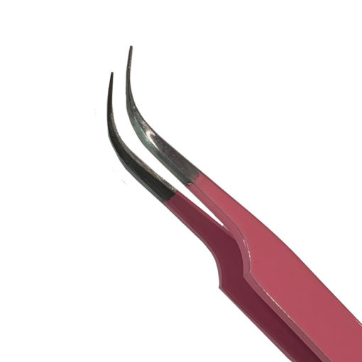 Eyelash Extension Tweezer S-Type Curved (Pink) - Image 2